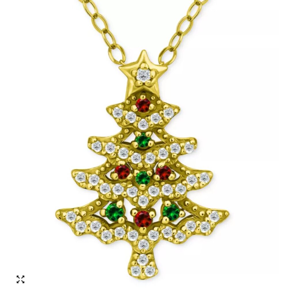 Giani Bernini Christmas Tree Pendant Necklace